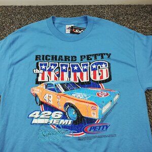 NWT Vintage Richard Petty T Shirt The King Nascar Licensed USA Cotton Mens Large